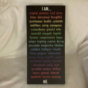 “I AM... ME” Black with Multi-color Inspirational Words Canvas